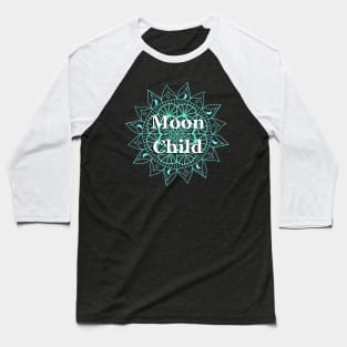 Moon Child Mandala Design Baseball T-Shirt